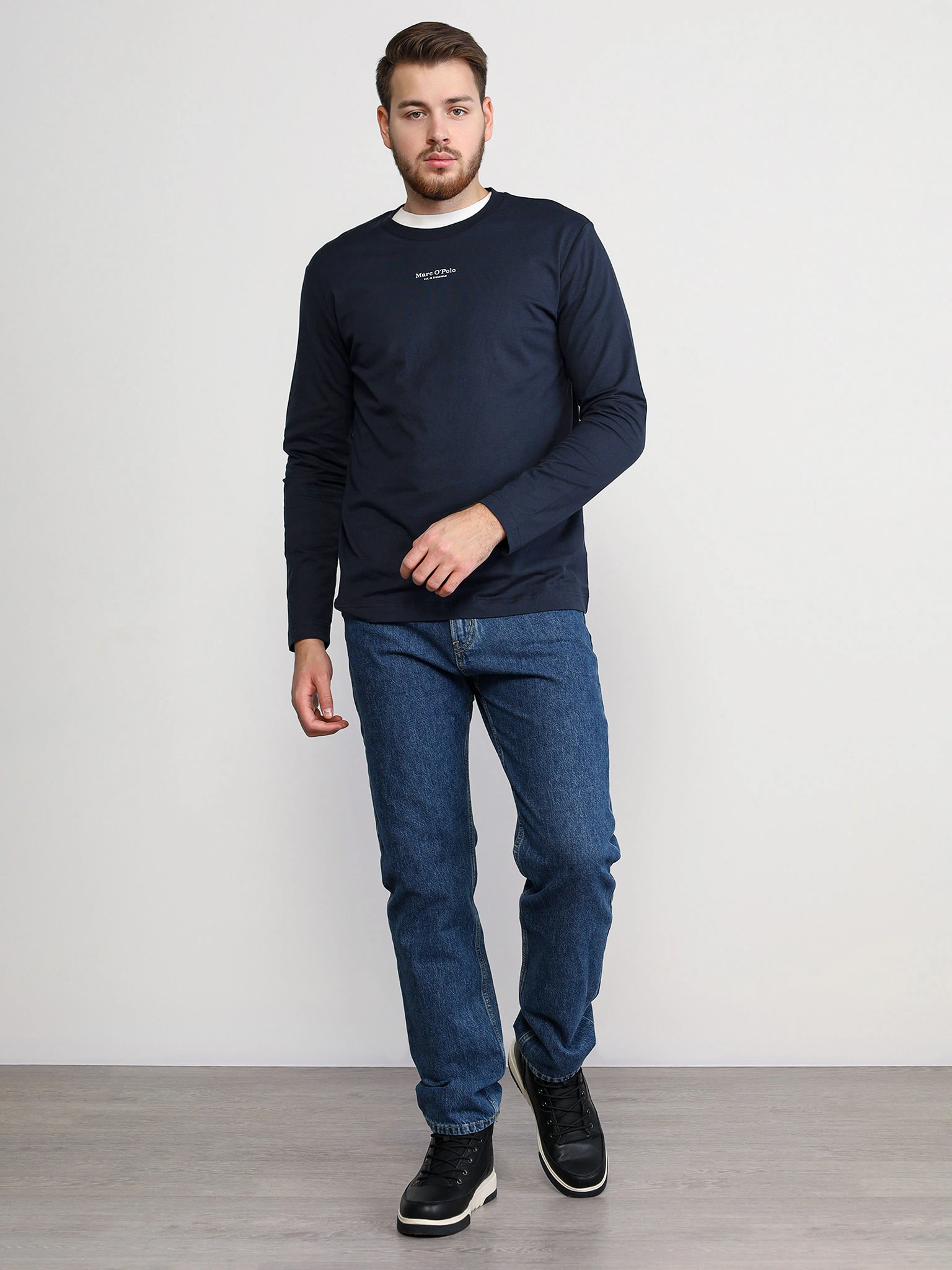 Футболка темно-синего цвета из хлопка